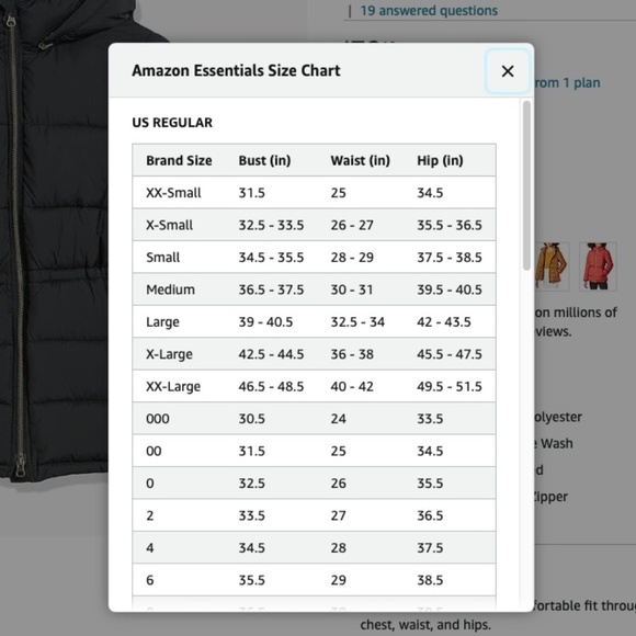 Amazon Essentials Puffer Jacket Drawstring Waist Detachable Hood Black Sz Medium - Picture 11 of 14